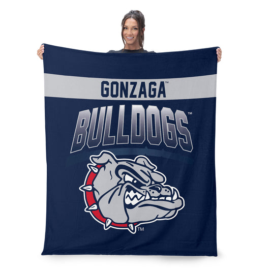 Gonzaga Bulldogs BEVEL 50 X 60 SHERPA Throw Blanket Lifestyle