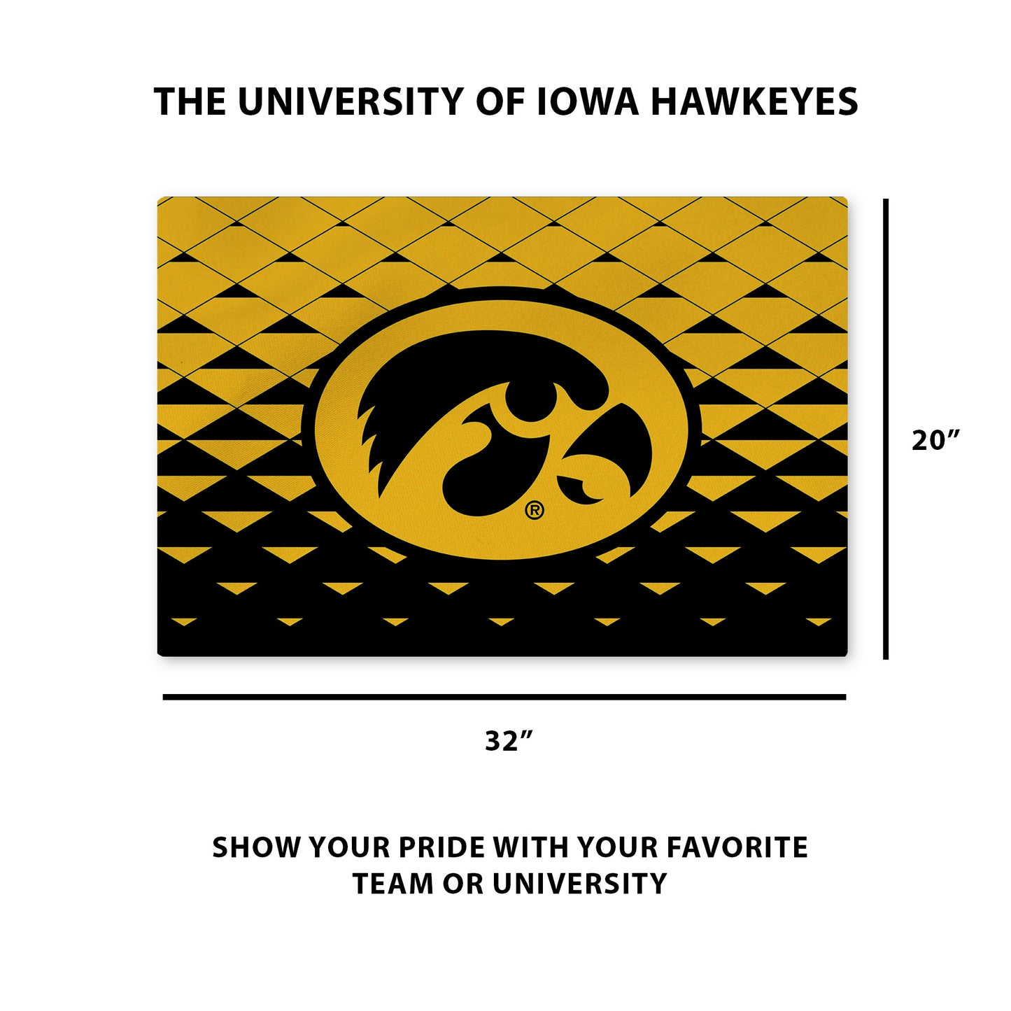 Iowa Hawkeyes Washable Rug Dimensions