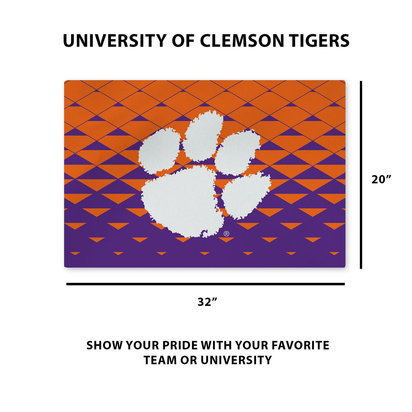 Clemson Tigers Washable Rug Dimensions