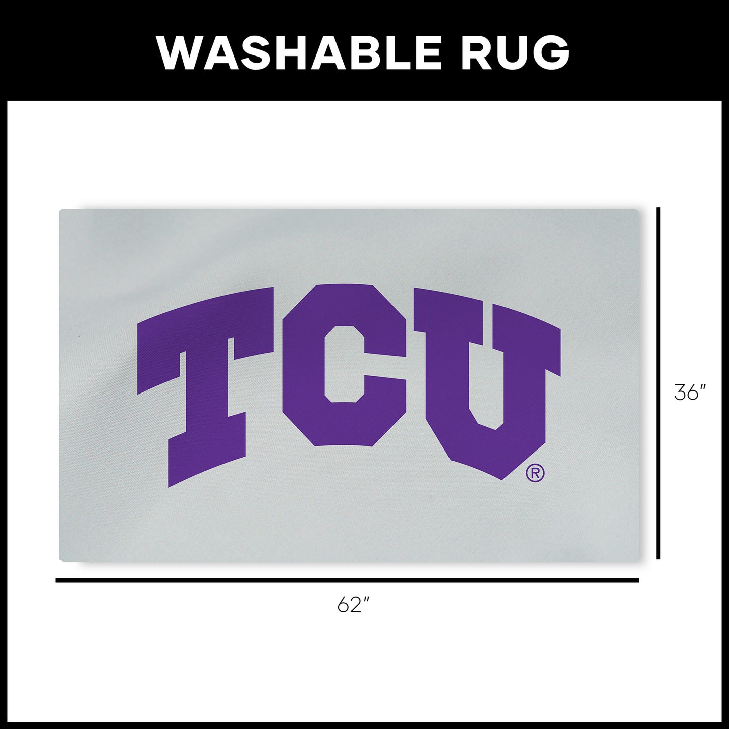 TCU Horned Frogs Large Washable Rug Dimensions
