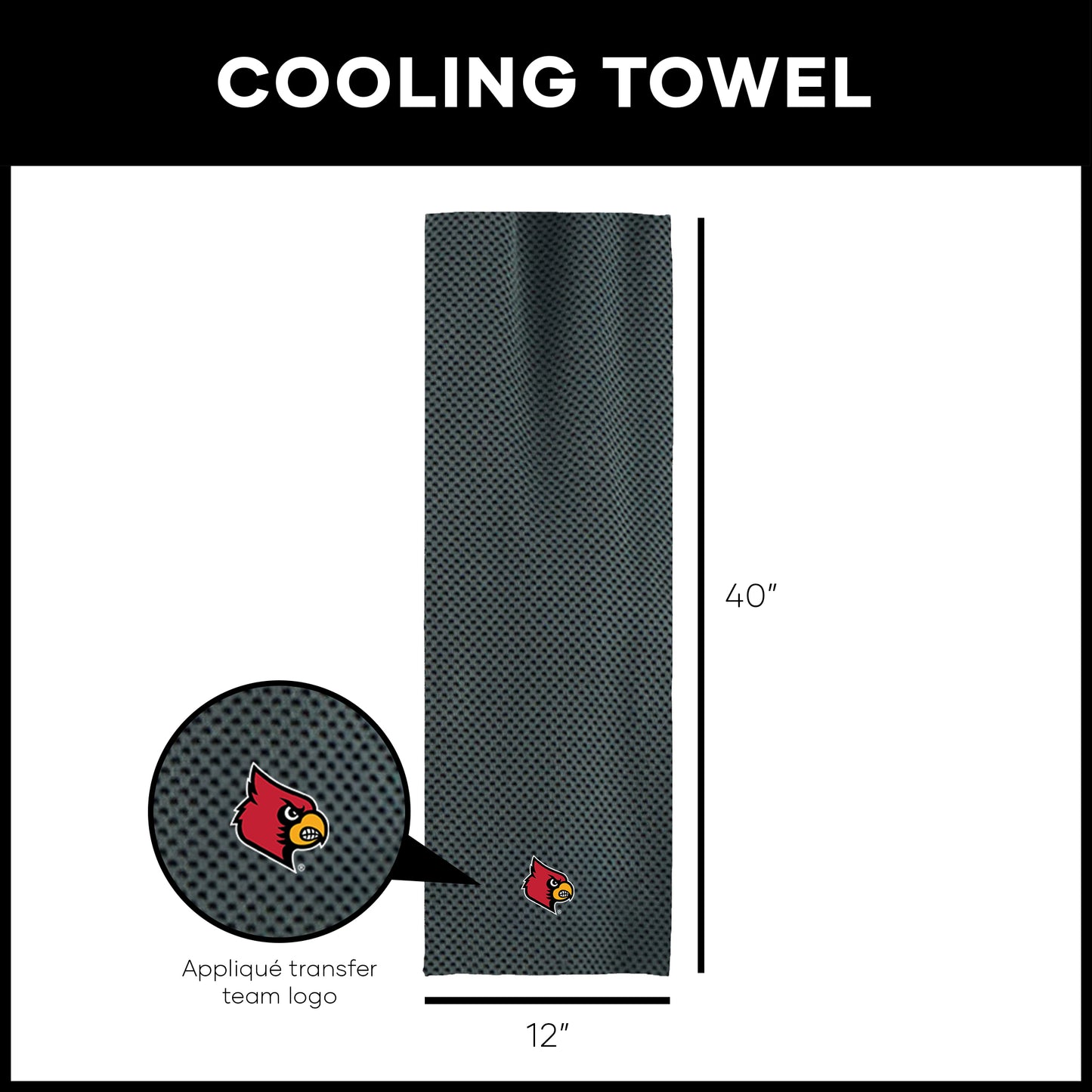 Louisville Cardinals Cooling Workout Towel Dimensions
