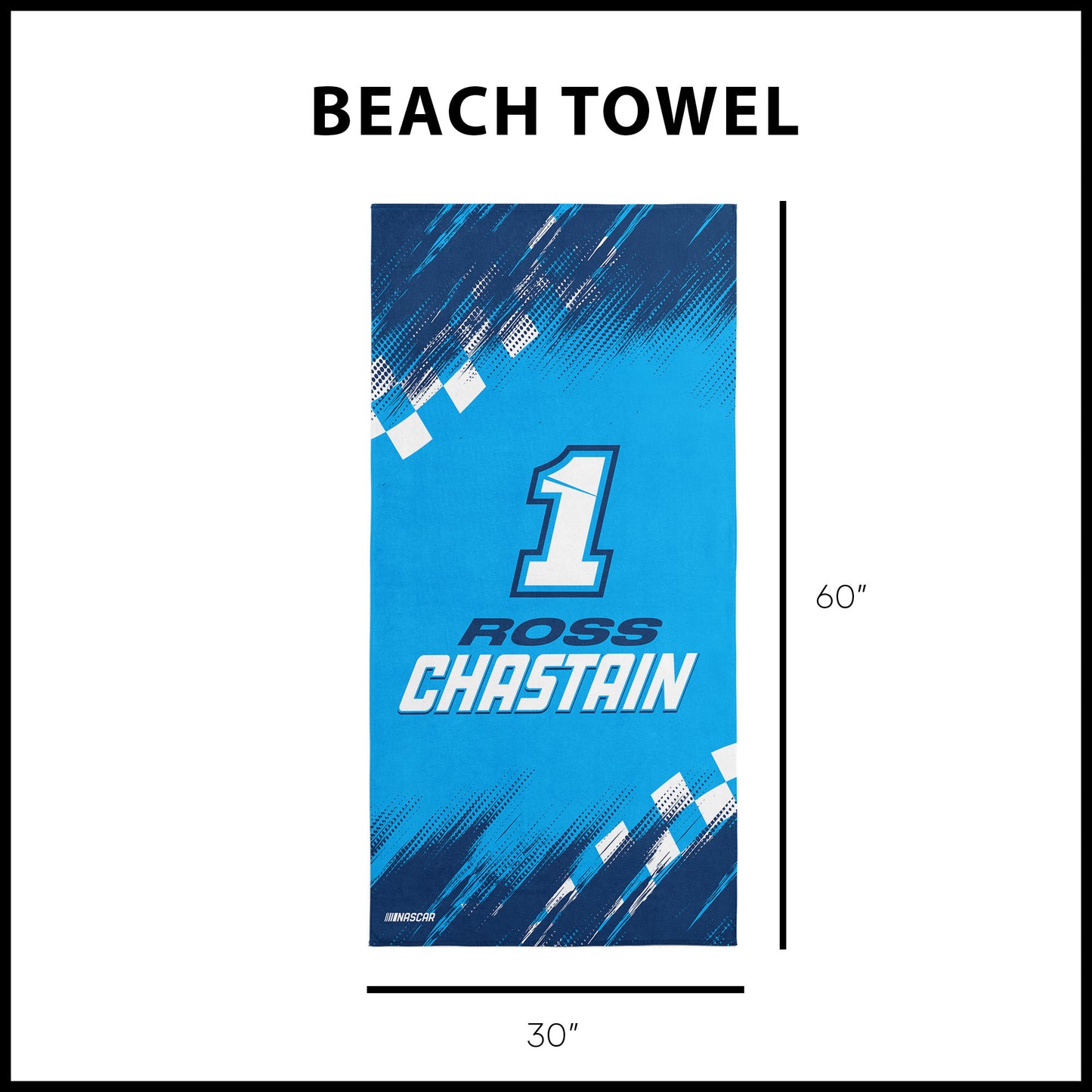 NASCAR Ross Chastain Beach Towel Dimensions