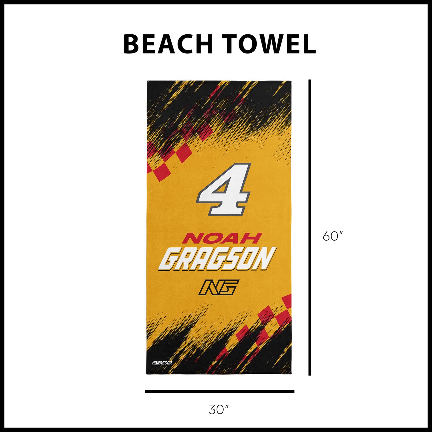 NASCAR Noah Gragson Beach Towel Dimensions