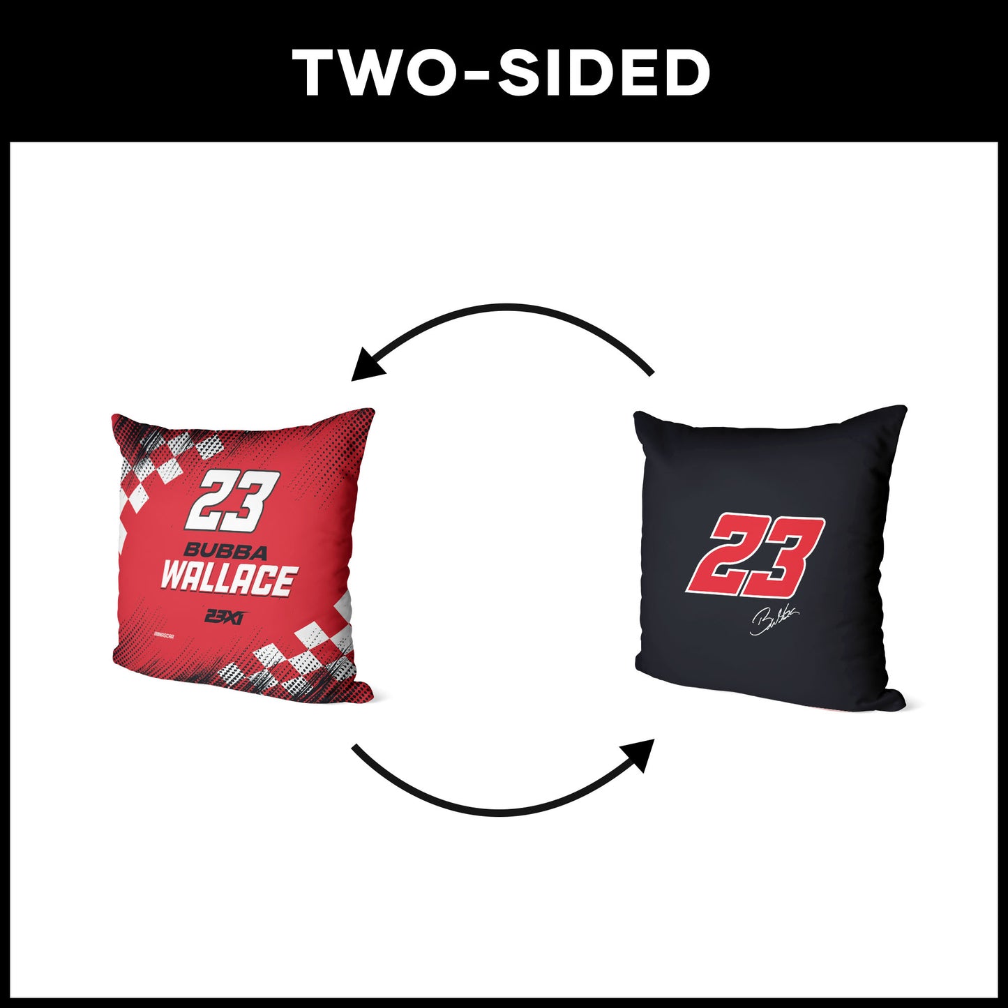 NASCAR Bubba Wallace OFFICIAL double sided throw pillow