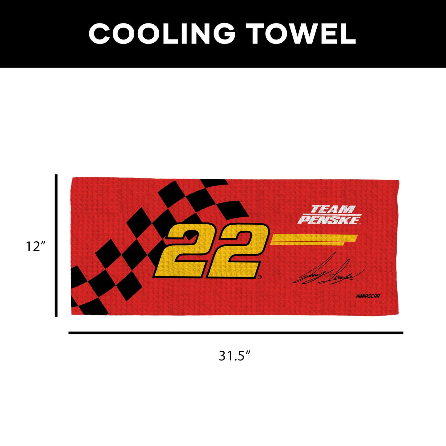 NASCAR Joey Logano Sweat Absorbing Towel Dimensions