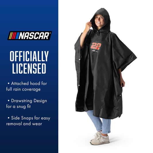 NASCAR Joey Logano rain poncho with carrying pouch