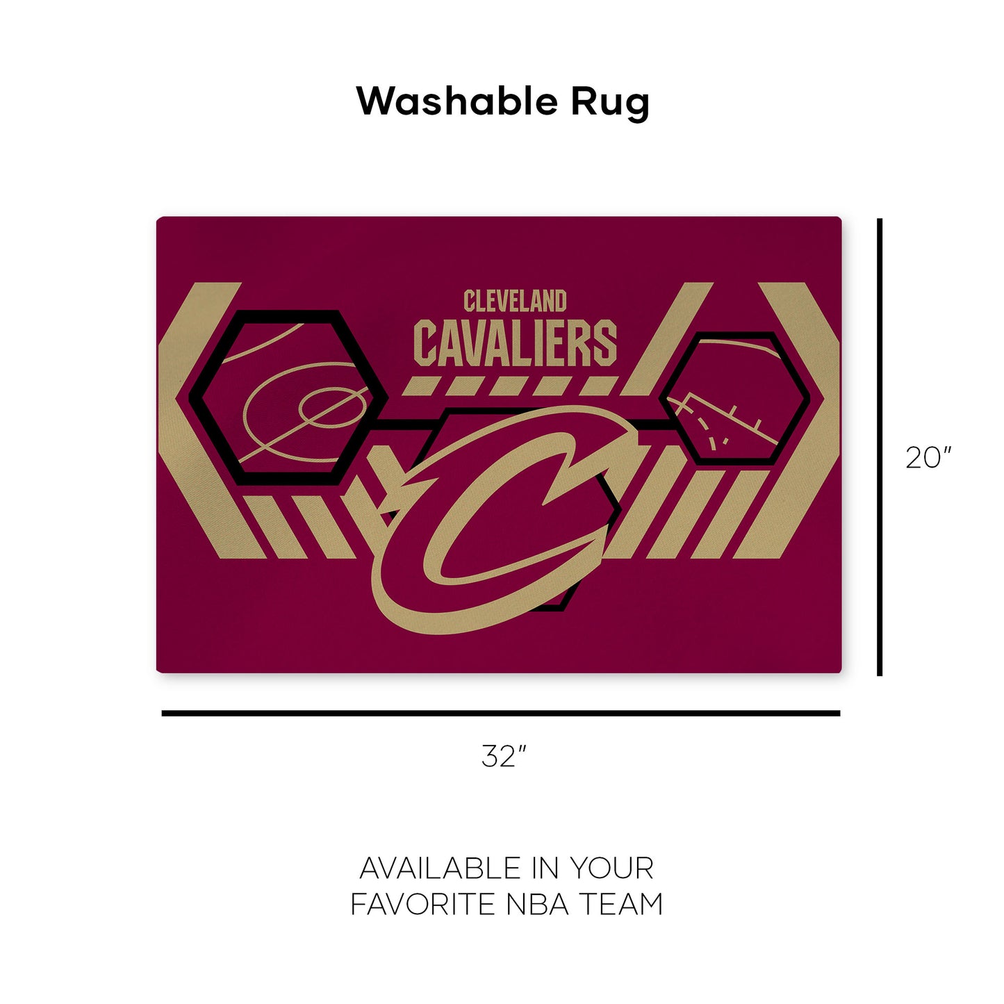 Cleveland Cavaliers Washable Rug Dimensions