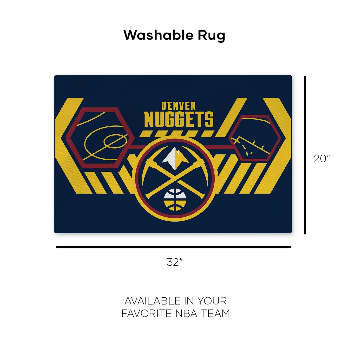 Denver Nuggets Washable Rug Dimensions