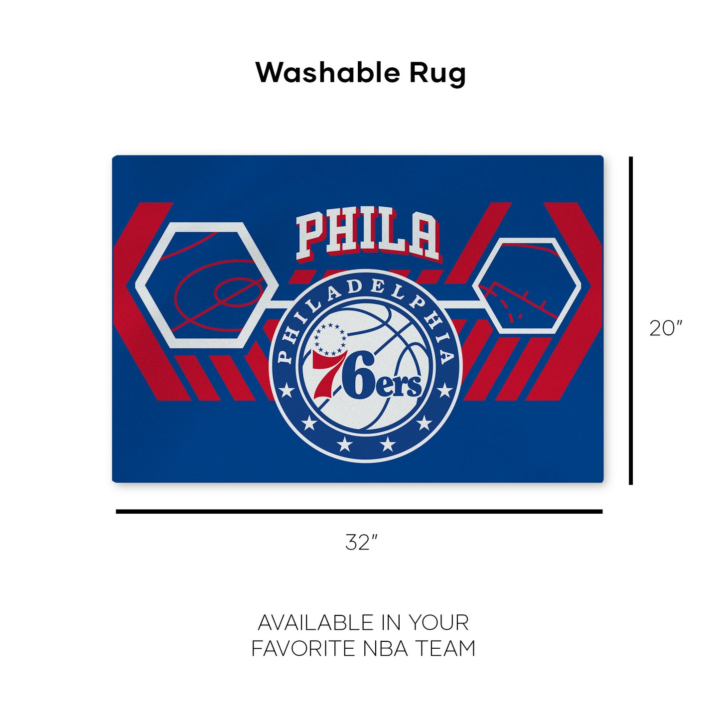 Philadelphia 76ers Washable Rug Dimensions