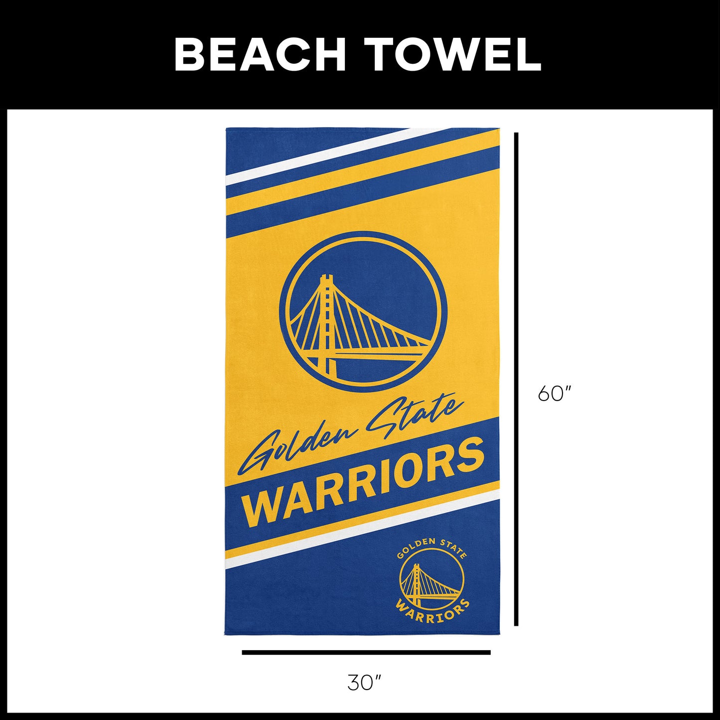 Golden State Warriors Beach Towel Dimensions