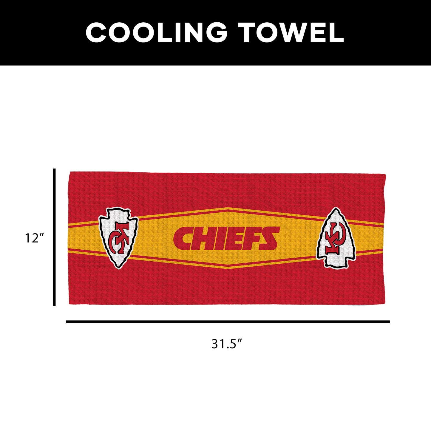 Kansas City Chiefs Sweat Absorbing Towel Dimensions