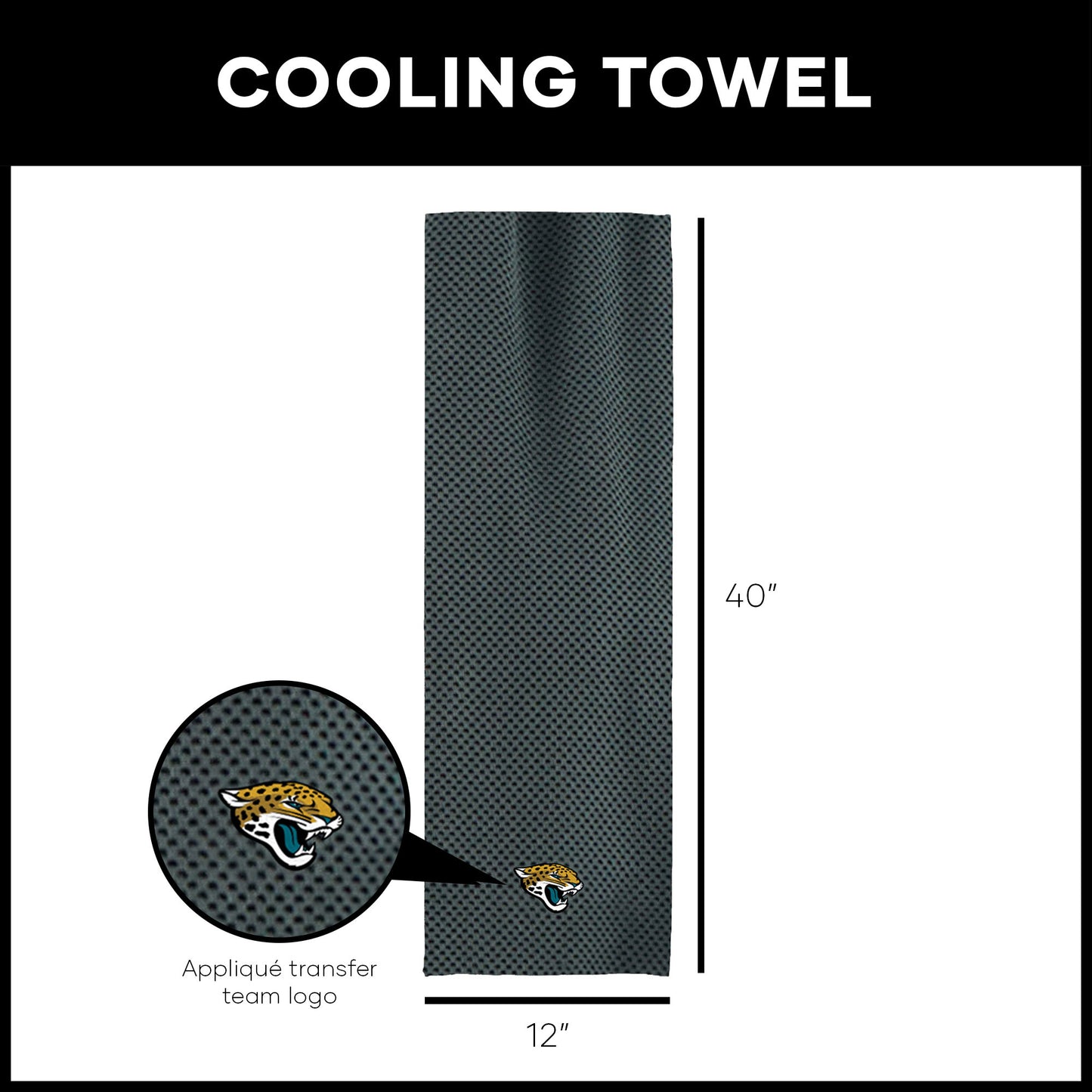 Jacksonville Jaguars Cooling Workout Towel Dimensions