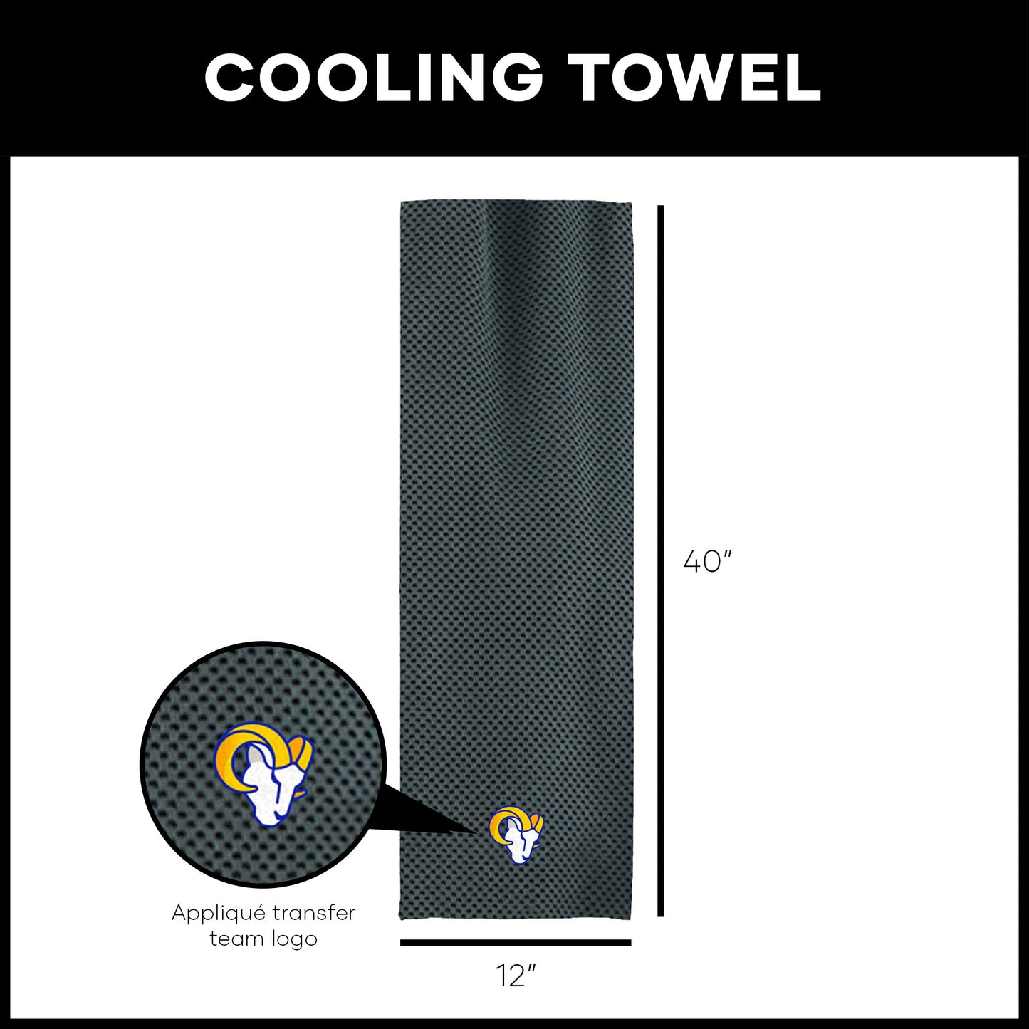 Los Angeles Rams Cooling Workout Towel Dimensions