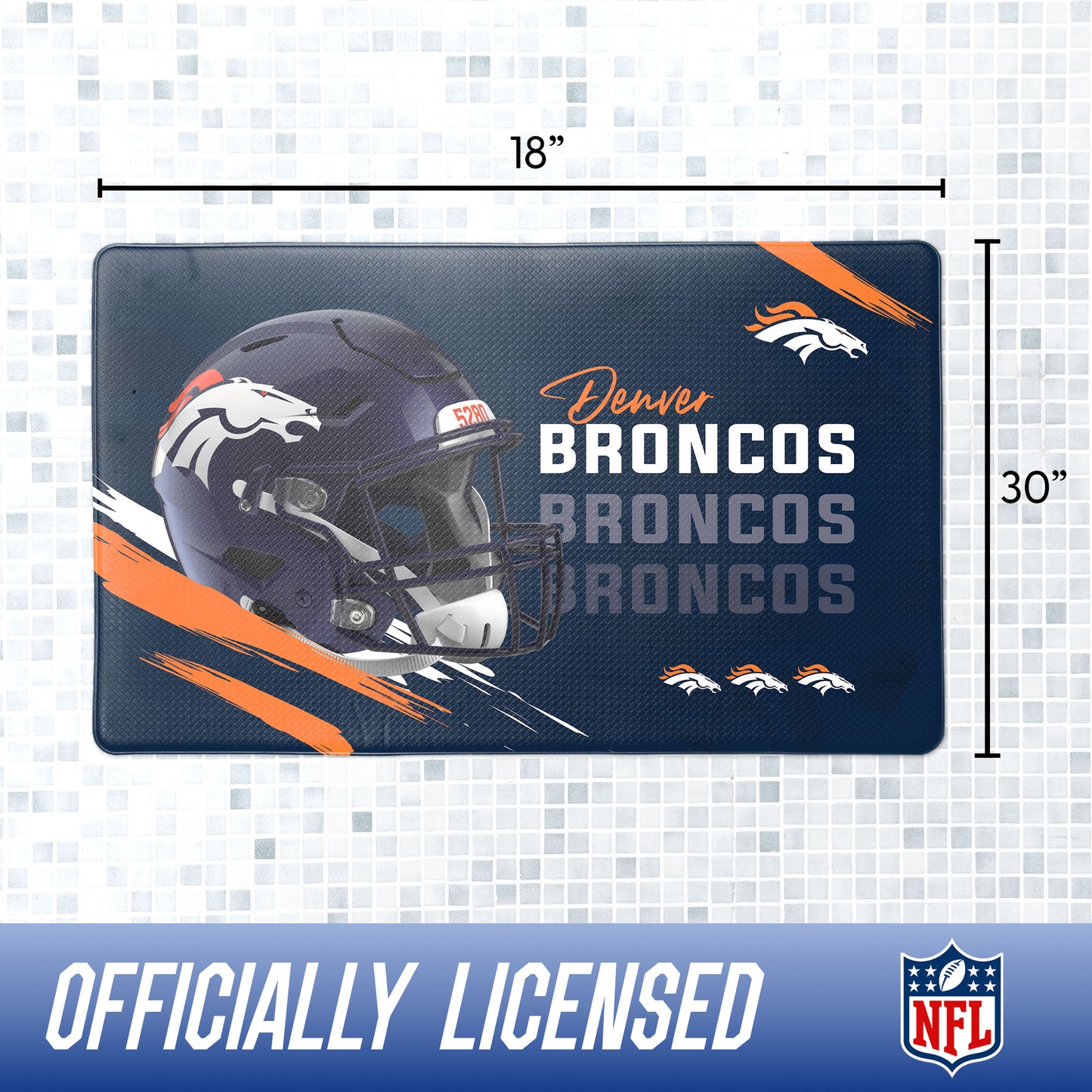 Denver Broncos bath rug dimensions