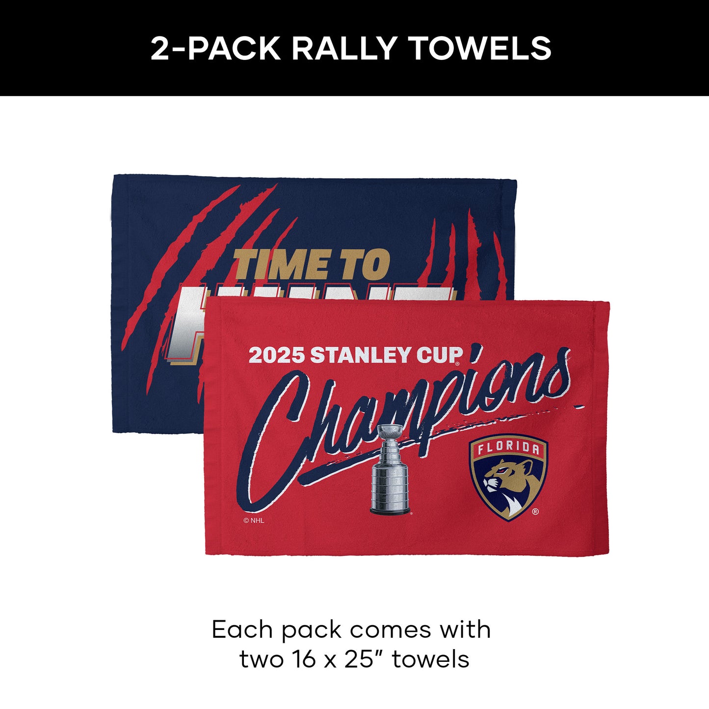 Florida Panthers NHL Stanley Cup Champions hand towel dimensions