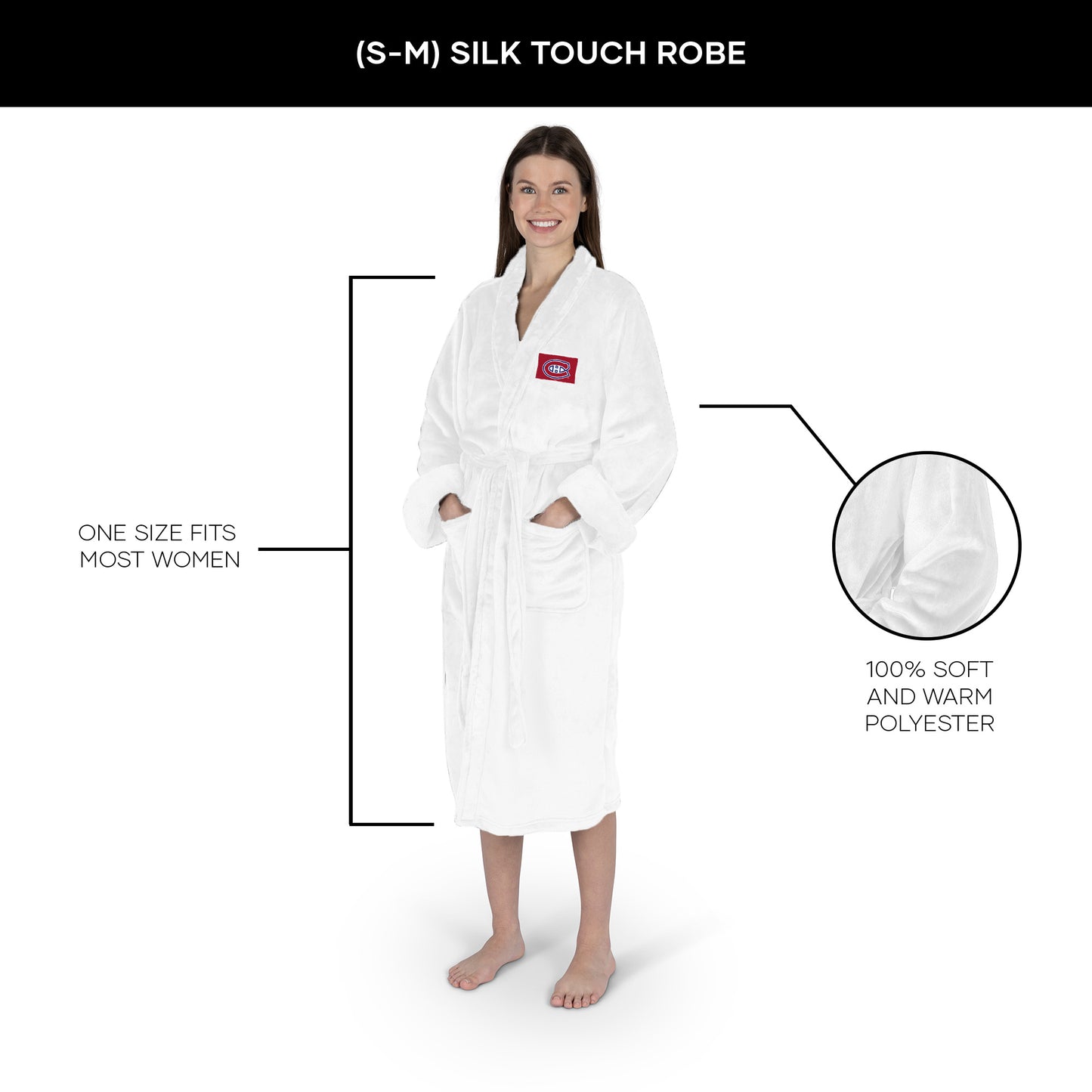 Montreal Canadiens Womens SHERPA bathrobe dimensions