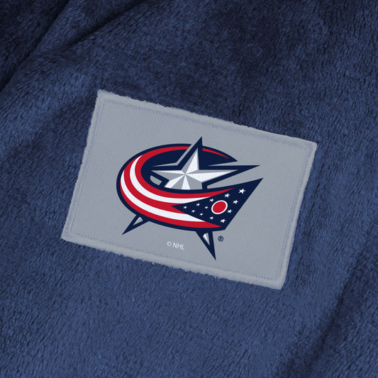 Columbus Blue Jackets team color bathrobe patch