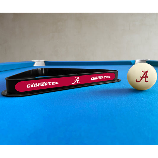 Alabama Crimson Tide triangle rack and cue ball set