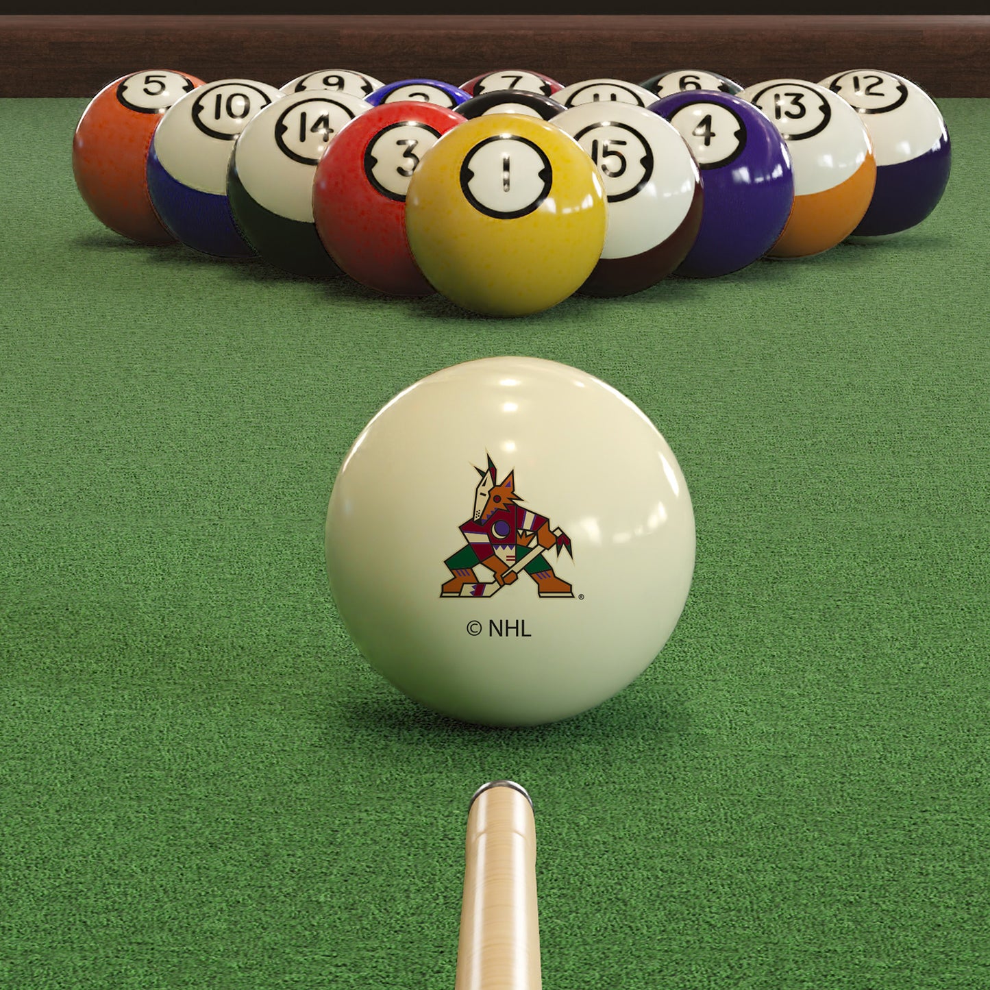 Arizona Coyotes logo pool ball set
