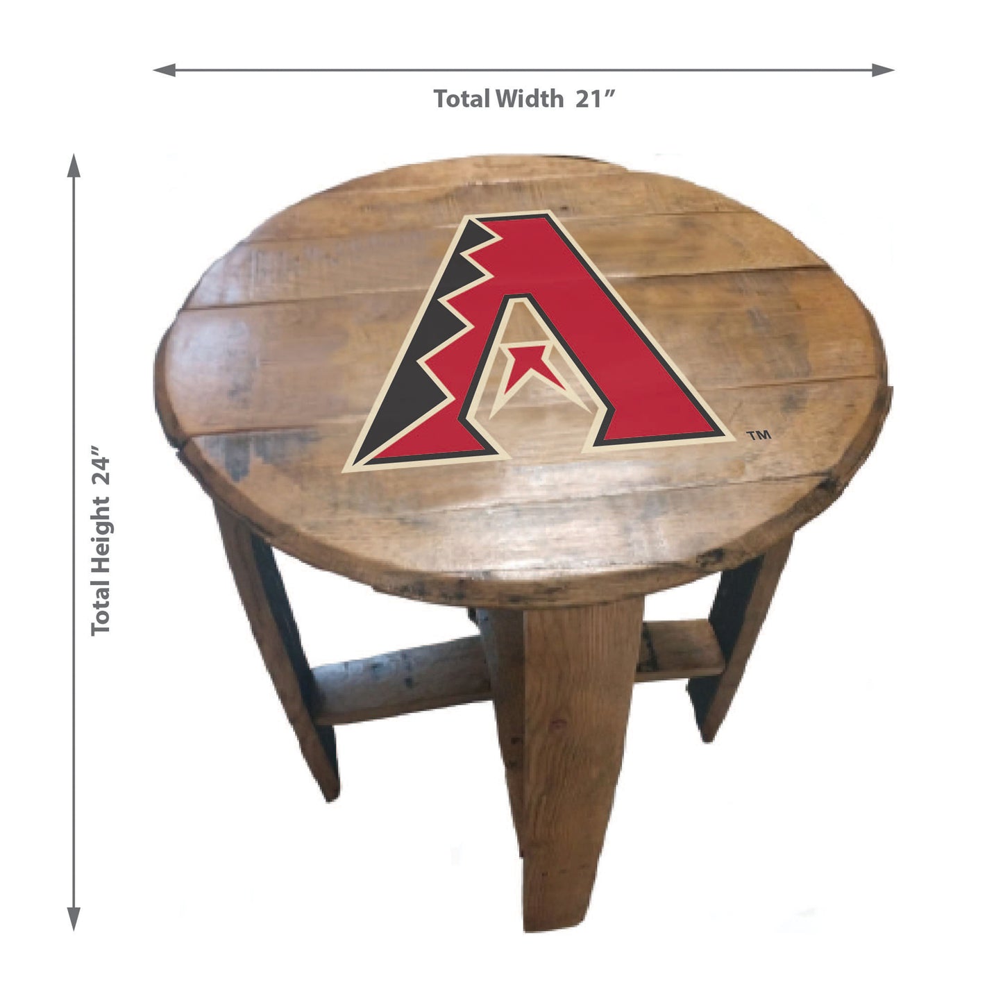 Arizona Diamondbacks whiskey barrel end table dimensions