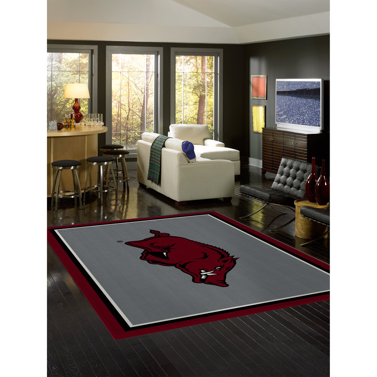 Arkansas Razorbacks spirit style area rug life