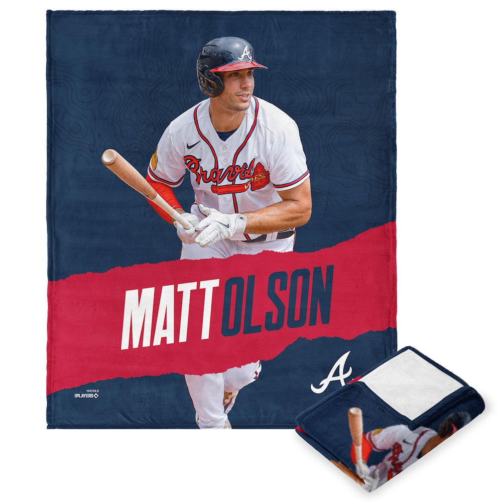 Atlanta Braves Matt Olson silk touch throw blanket