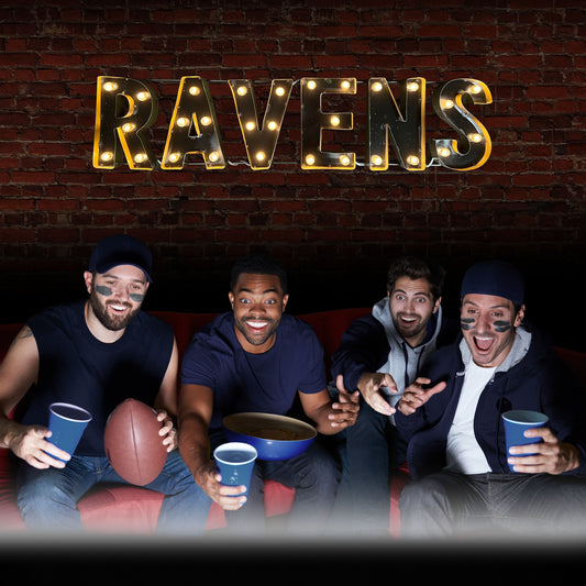 Baltimore Ravens lighted metal man cave sign