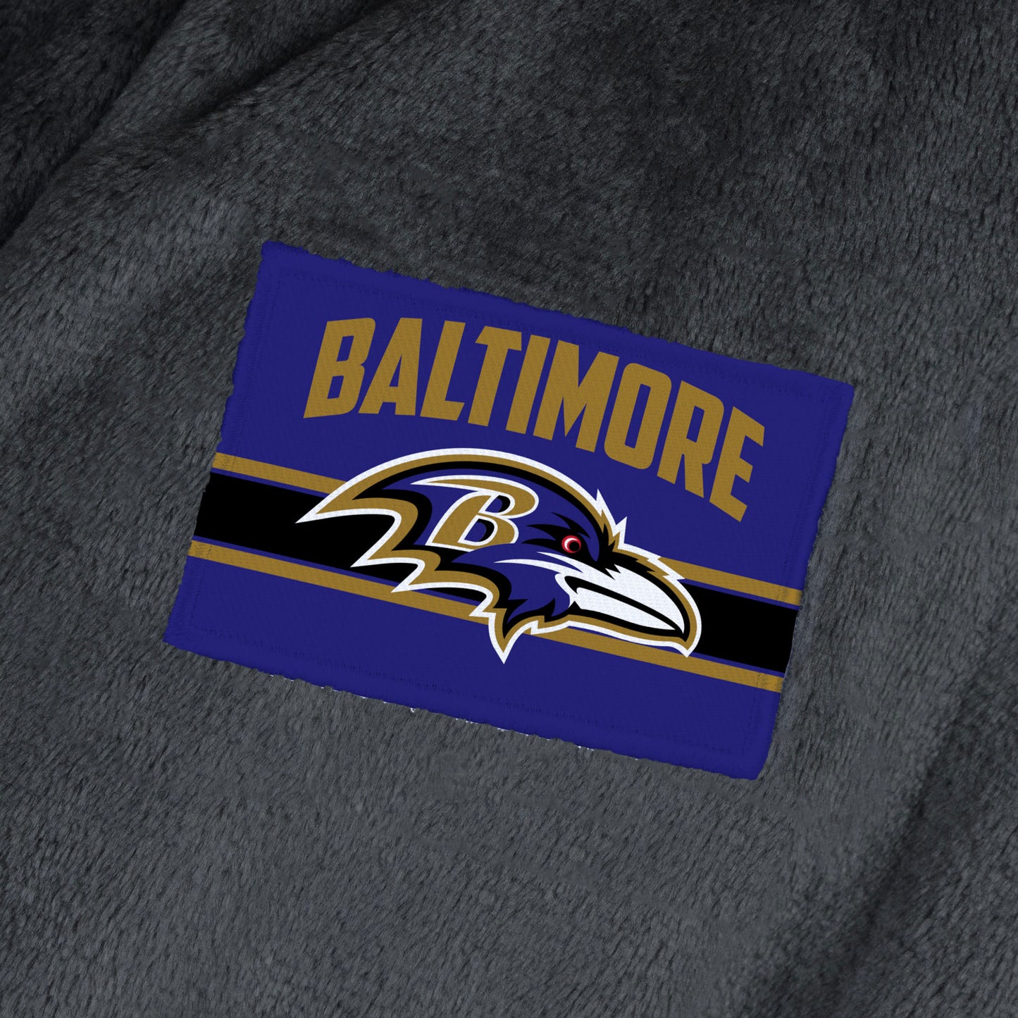 Baltimore Ravens team color bathrobe patch