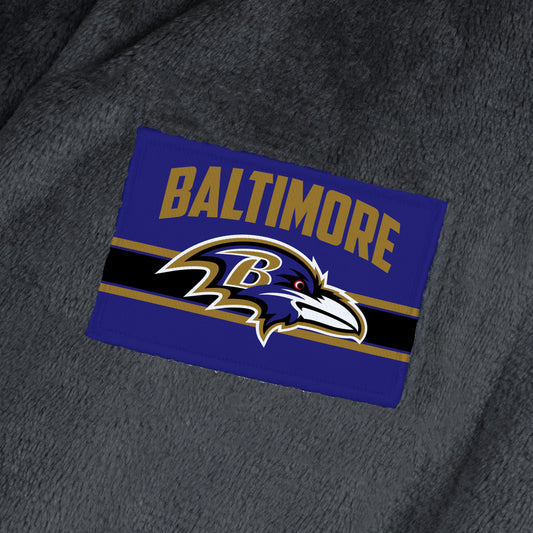 Baltimore Ravens team color bathrobe patch