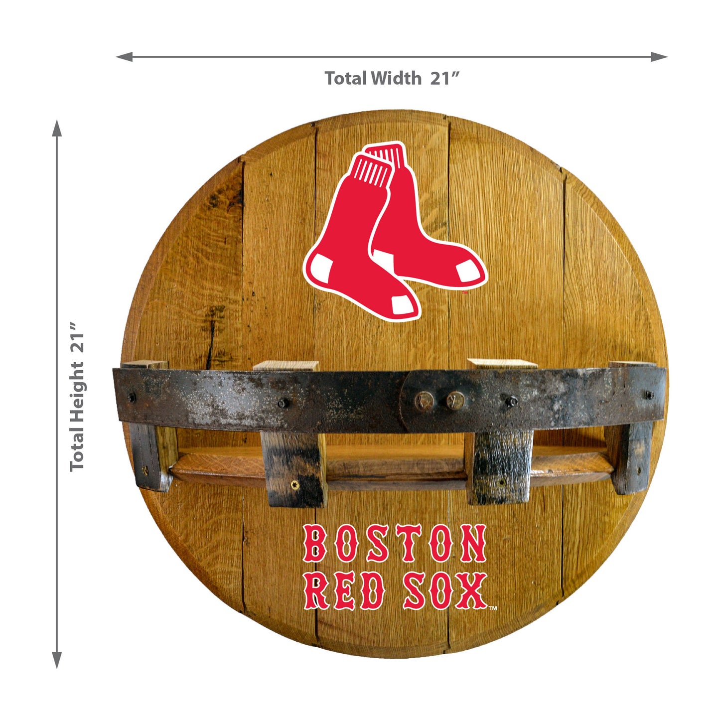 Boston Red Sox whiskey barrel shelf dimensions