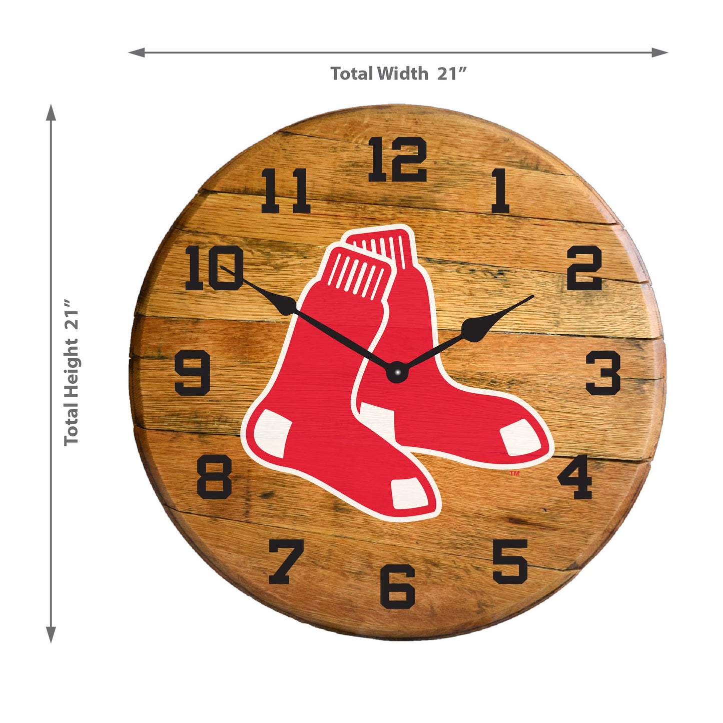 Boston Red Sox whiskey barrel wall clock dimensions
