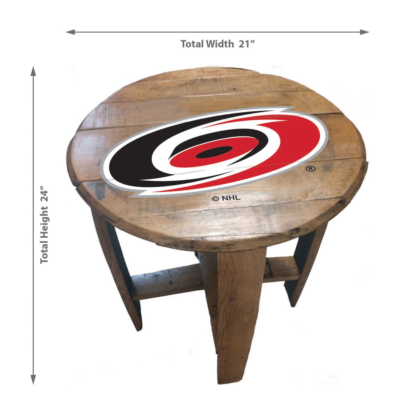 Carolina Hurricanes whiskey barrel end table dimensions