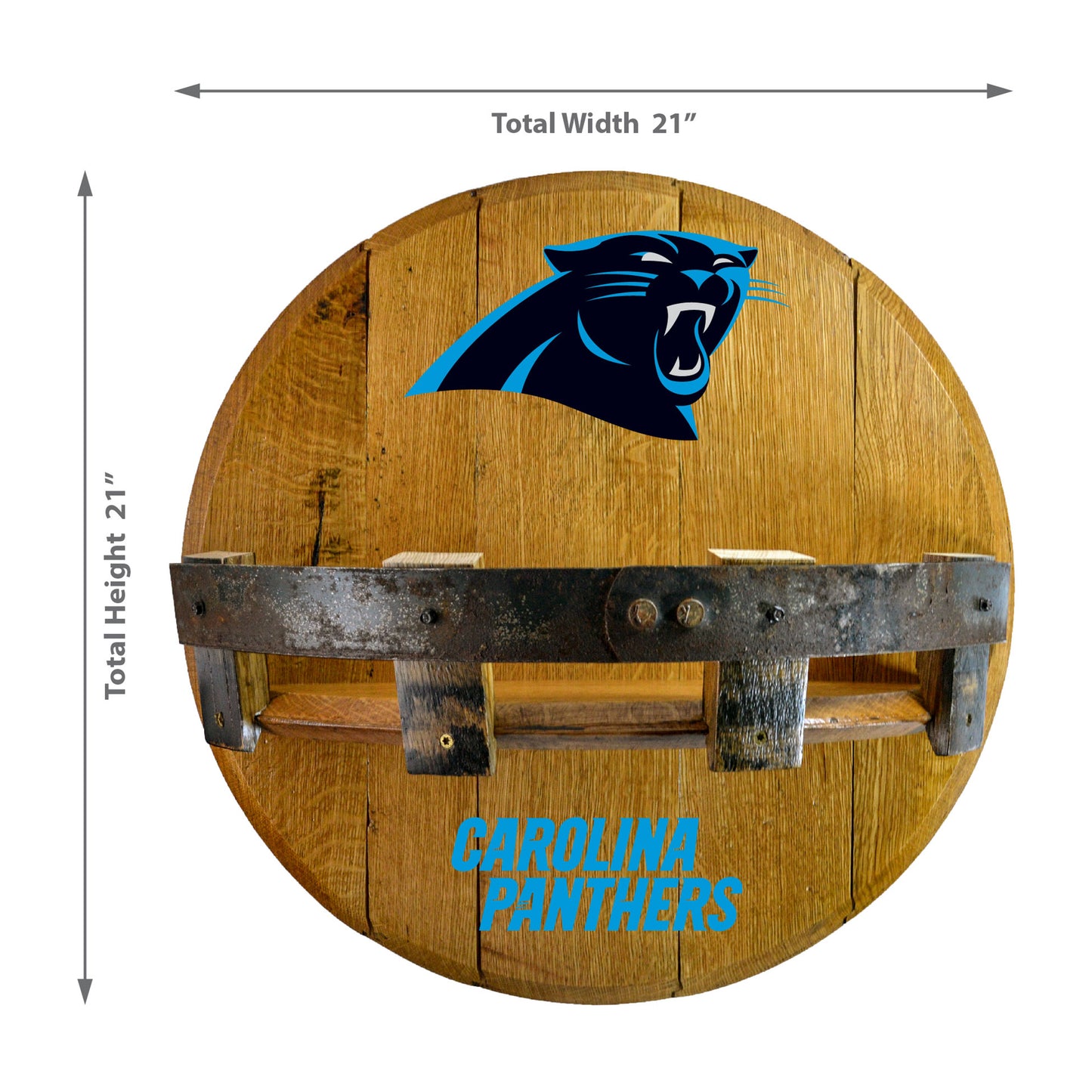 Carolina Panthers whiskey barrel shelf dimensions