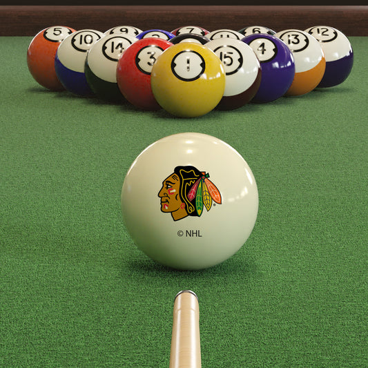 Chicago Blackhawks logo pool ball set