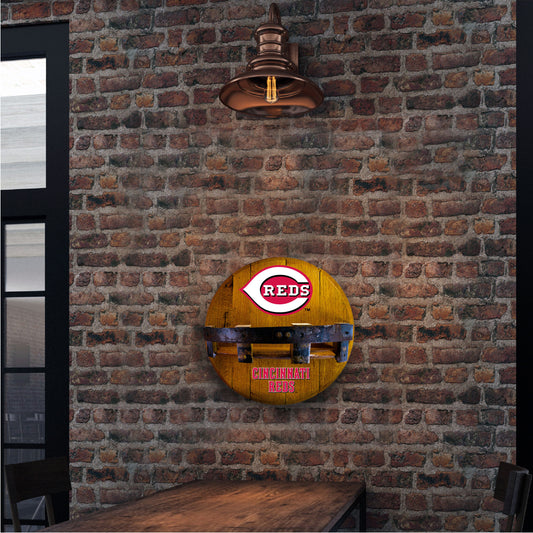 Cincinnati Reds whiskey barrel shelf lifestyle