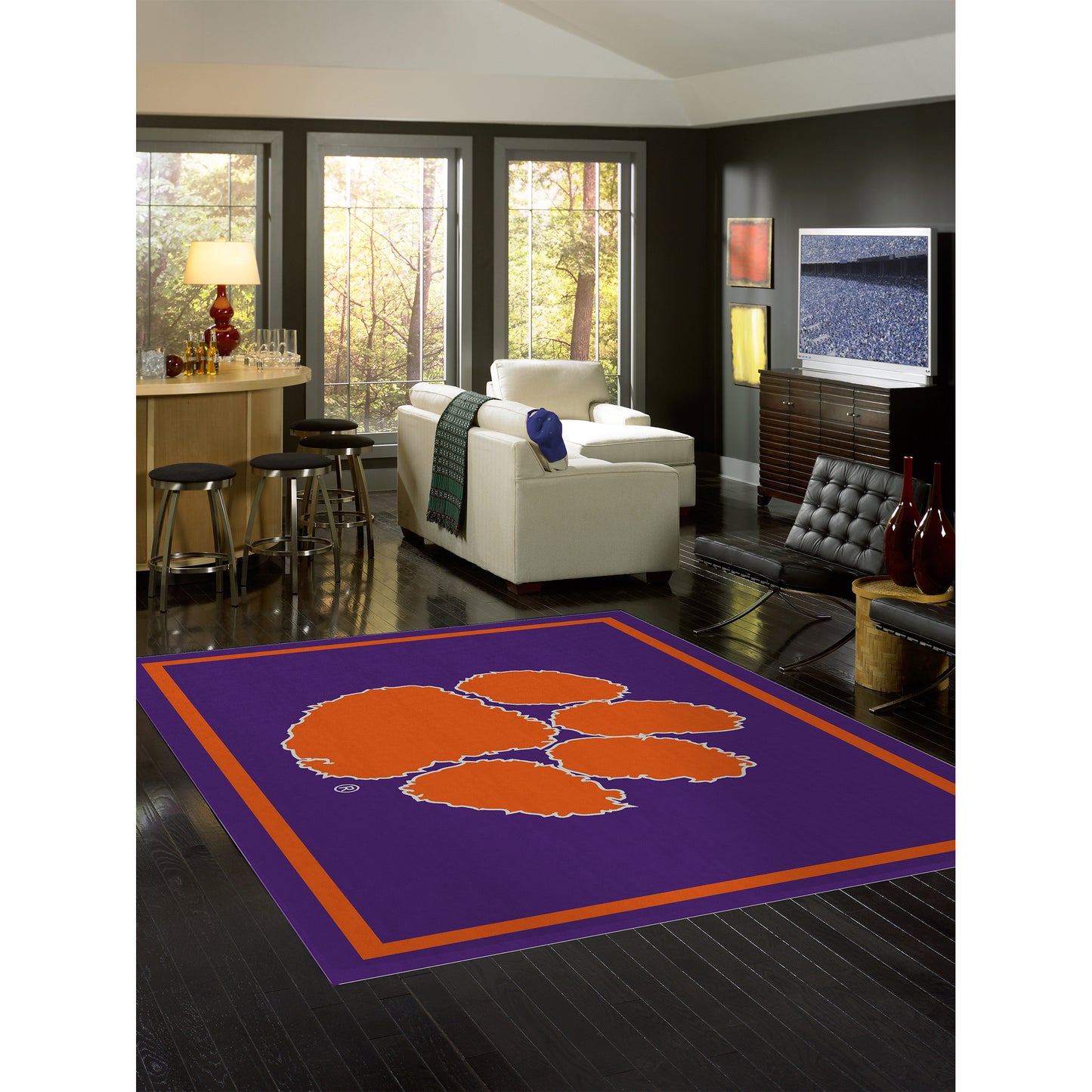 Clemson Tigers spirit style area rug life