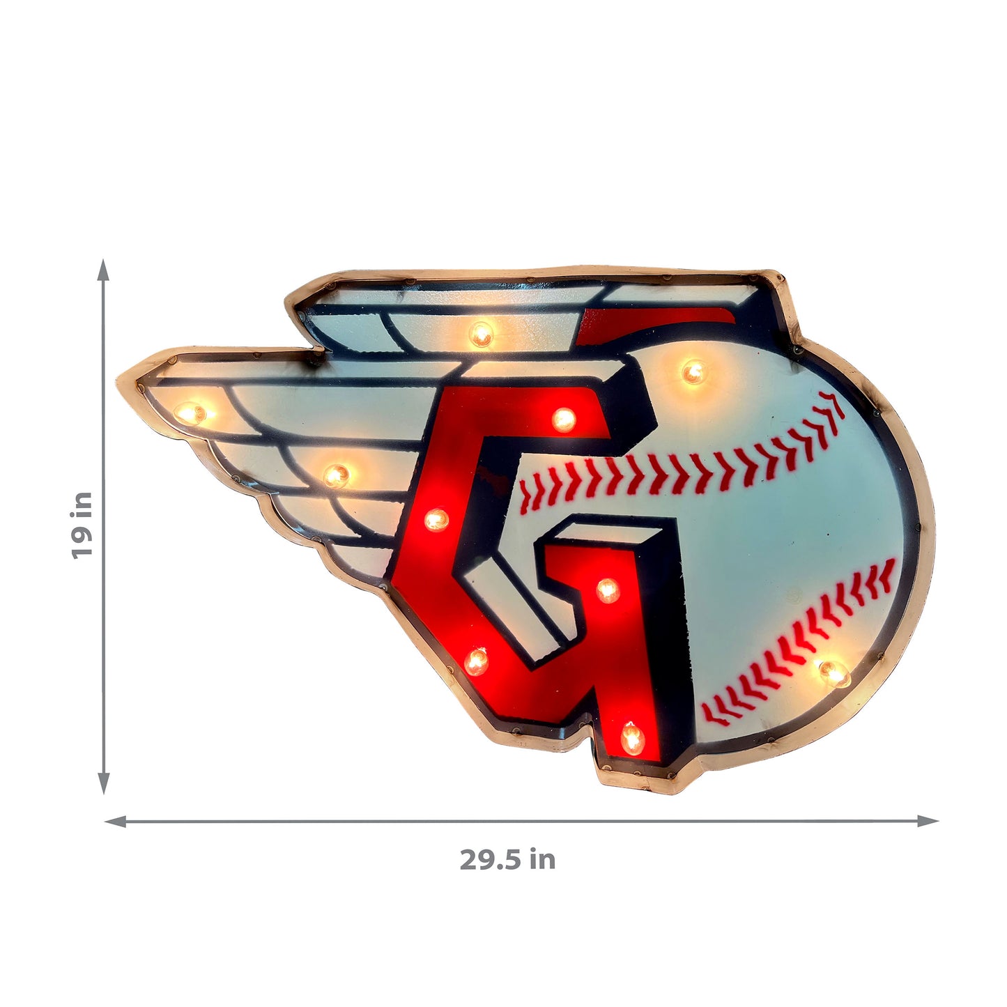 Cleveland Guardians logo lighted metal retro sign