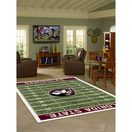 Florida State Seminoles home field style area rug lifestyle