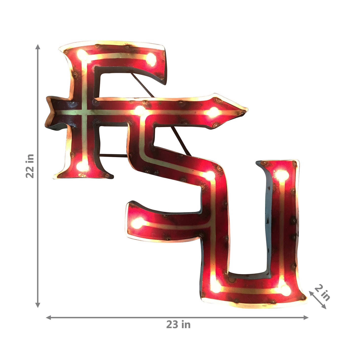 Florida State Seminoles logo lighted metal retro sign