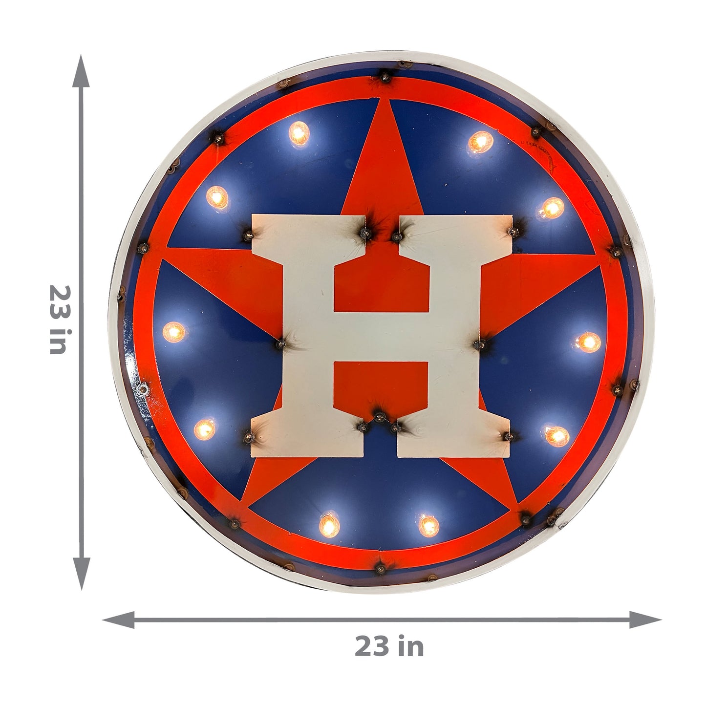 Houston Astros logo lighted metal retro sign