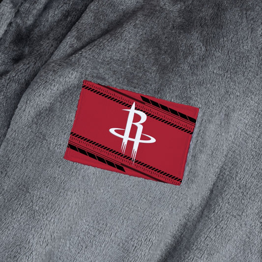 Houston Rockets silk touch charcoal bathrobe logo patch