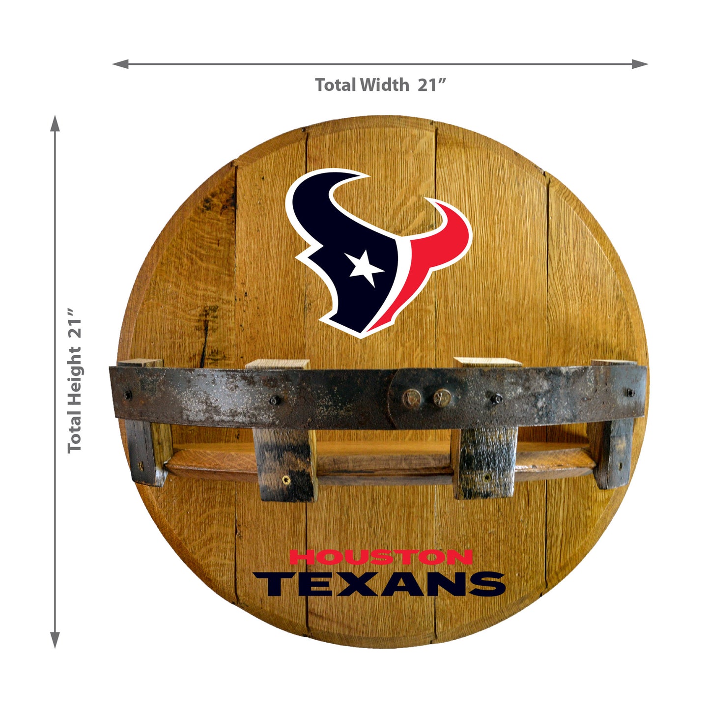 Houston Texans whiskey barrel shelf dimensions