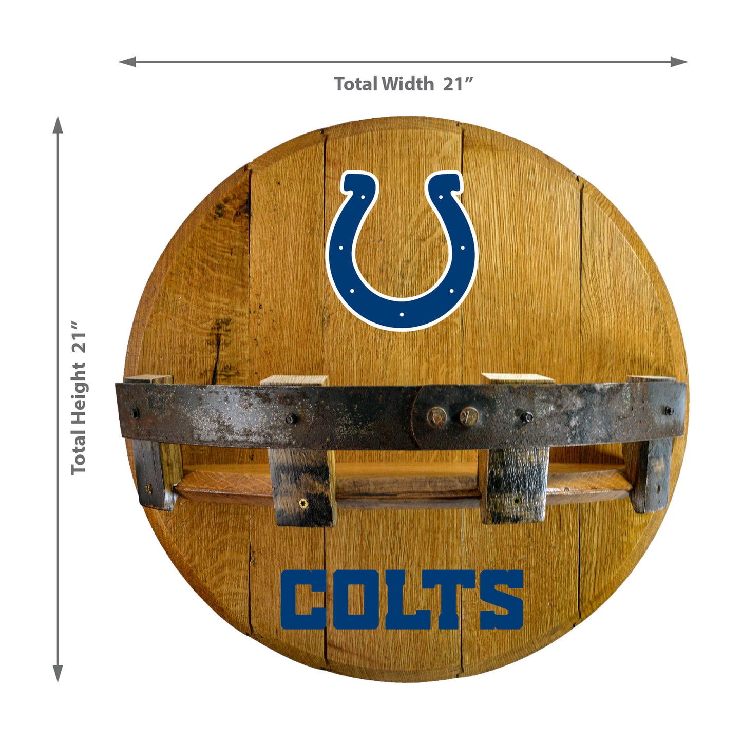 Indianapolis Colts whiskey barrel shelf dimensions