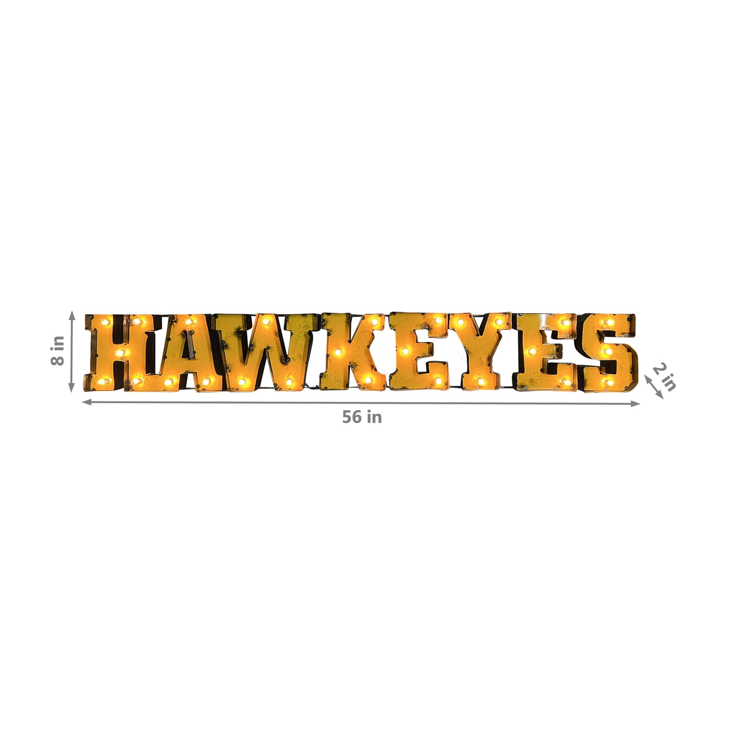 Iowa Hawkeyes lighted metal retro sign