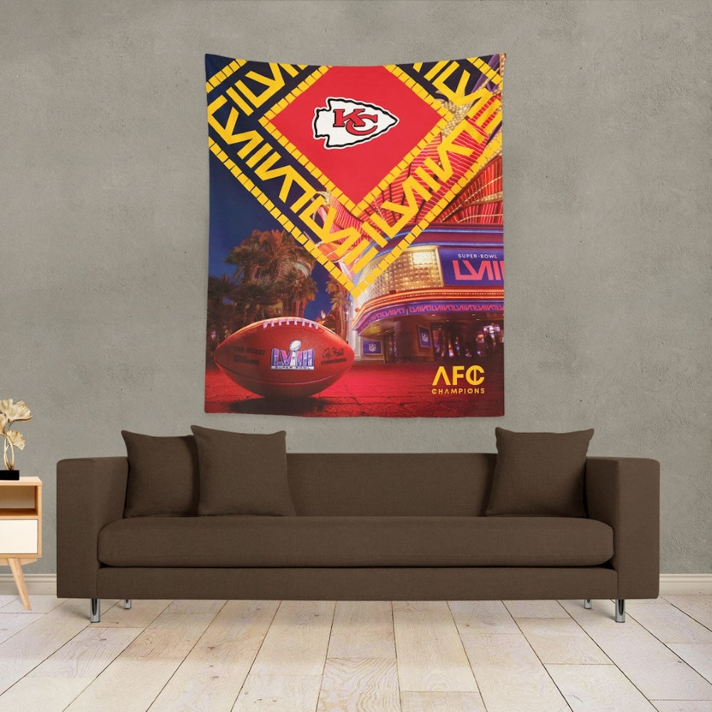 Kansas City Chiefs 50 x 60 Super Bowl Wall Hanging Lifestyle
