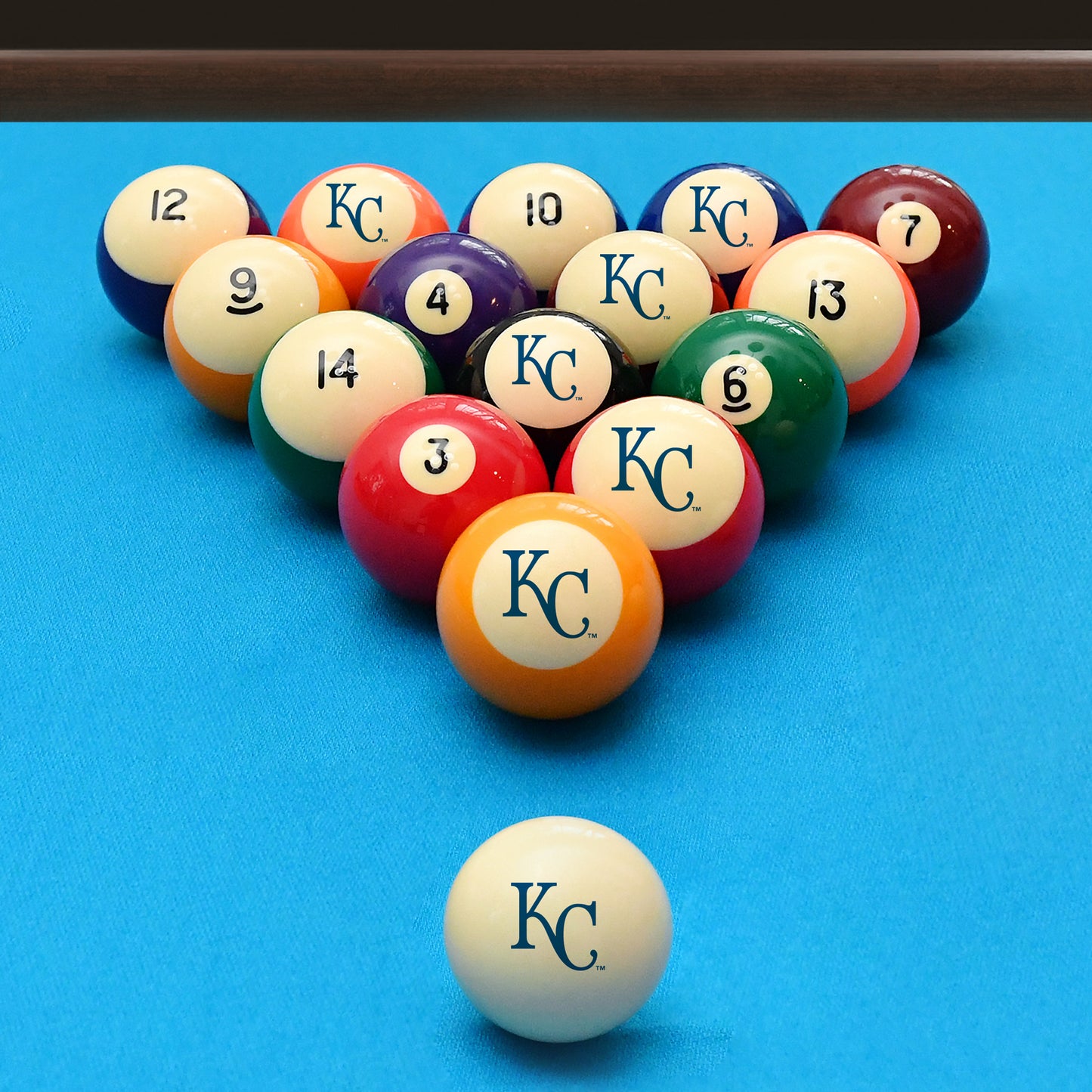 Kansas City Royals logo pool ball set