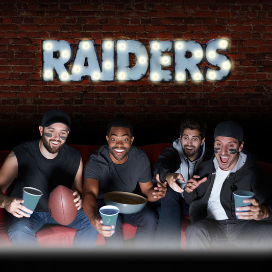 Las Vegas Raiders lighted metal man cave sign