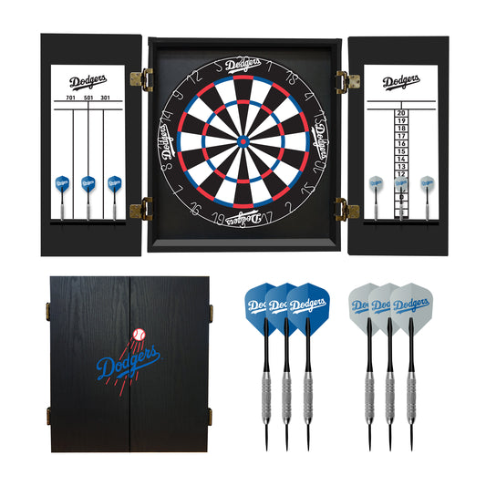Los Angeles Dodgers Dart Board Cabinet Set