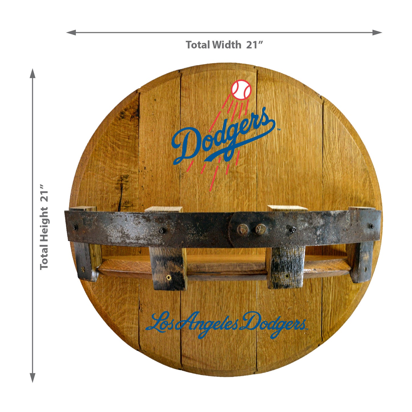 Los Angeles Dodgers whiskey barrel shelf dimensions