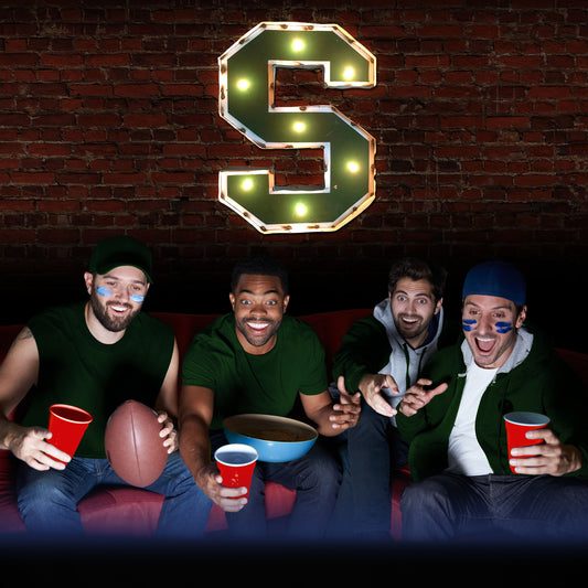 Michigan State Spartans S Logo lighted metal man cave sign